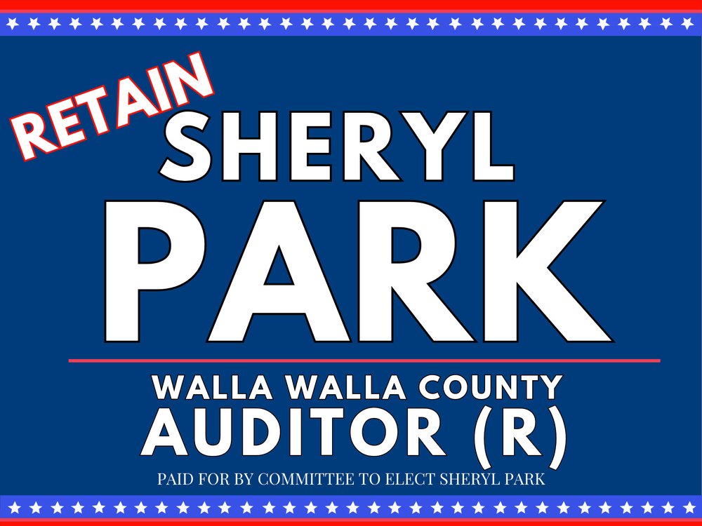Retain Sheryl Park — Walla Walla County Auditor yard sign